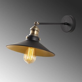 Aplique de Parede Saglam – Preto e Dourado – 25 x 40 cm
