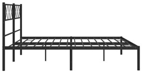 Estrutura de cama com cabeceira 193x203 cm metal preto