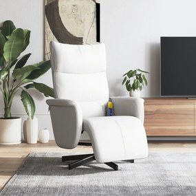 vidaXL Cadeira massagens reclinável c/apoio pés couro artif. branco