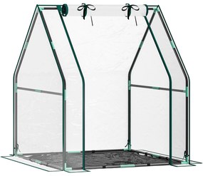 Estufa Pequena Estufa de Exterior Porta com Fecho de Correr Base de Te
