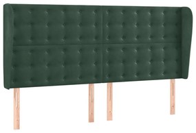 Cama box spring c/ colchão/LED 180x200 cm veludo verde-escuro