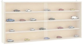 Vitrine de colecionador de madeira com portas 80x8,5x37 cm