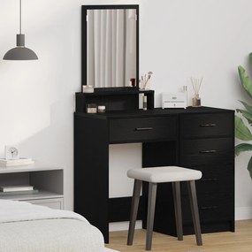 Mesa de maquilhagem vidaXL com gavetas em Preto Carvalho 50x41x140 cm