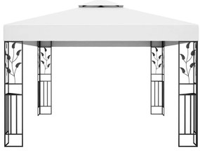 Gazebo com telhado duplo 3x4 m branco