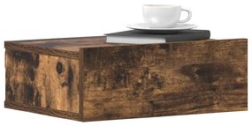 Mesa cabeceira suspensa 40x30x15cm derivados madeira cor fumado