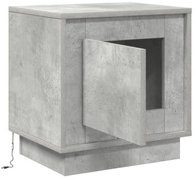 Criado-mudo com Luzes LED Cinza Betão 44x34,5x45 cm