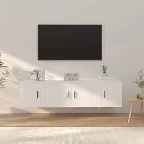 vidaXL Conjunto móveis de TV 3 pcs madeira processada branco