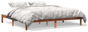 vidaXL Cama sem colchão 200x200 cm pinho maciço castanho-mel