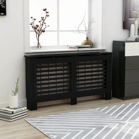 288186 vidaXL Cobertura de radiador 152x19x81 cm MDF preto