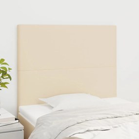 Cabeceira de cama 2 pcs tecido 100x5x78/88 cm creme