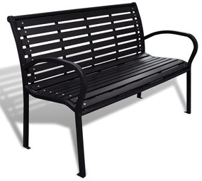 vidaXL Banco de jardim 125 cm aço e WPC preto