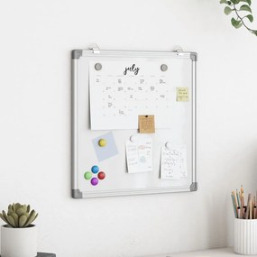 vidaXL Quadro branco magnético 40x40x1,7 cm alumínio