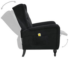 Poltrona de massagens reclinável veludo preto