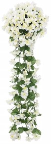 Grinaldas de flores artificiais 3 pcs 85 cm branco