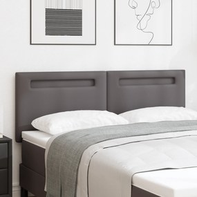 Cabeceira vidaXL Design Simples Cinza 140 cm Em Couro Sintético