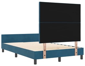 Cama vidaXL Azul Escuro 120x200 cm Veludo