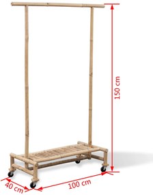 Suporte para roupa bambu