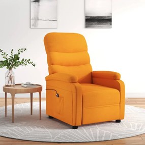 vidaXL Poltrona reclinável elétrica tecido amarelo mostarda