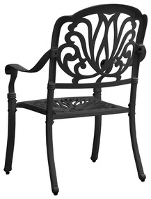Cadeiras de jardim 2 pcs alumínio fundido preto
