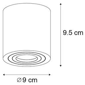 Foco moderno circular preto IP44 - CAPA Moderno