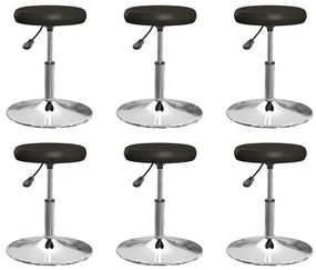 3085589 vidaXL Cadeiras de jantar 6 pcs couro artificial preto