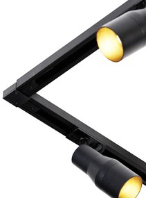 Sistema de iluminação de trilho moderno com 5 focos preto 1-fase - Iconic Kohua Moderno