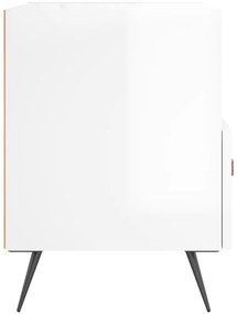 Mesas de cabeceira 2pcs derivados de madeira branco brilhante