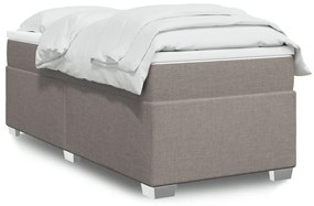 Cama com molas/colchão 90x200 cm tecido castanho-acinzentado