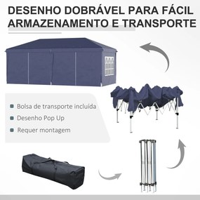 Tenda para Festas 585x295x270 cm com Paredes Laterais Amovíveis Tenda