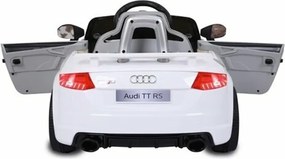 Carro elétrico para crianças 12V Audi TT RS pneus de borracha maciça, banco em pele sintética Branco