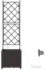 Jardineiras de Jardim 1 pc Castanho 40 x 40 x 142 cm Plástico