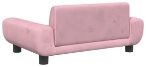 Sofá infantil 70x45x33 cm veludo rosa
