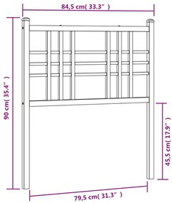 Cabeceira de cama 80 cm metal preto