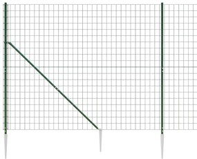 Cerca de malha de arame com estacas de fixação 1,4x10 m verde
