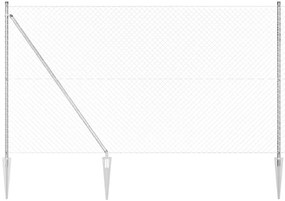 vidaXL Poste de Cerca Prateado 10 x 1,6 m (malha de 40 x 40 mm) Aço