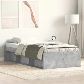 vidaXL Estrutura de cama 90x190 cm cinza cimento