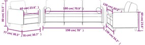 3 pcs conjunto de sofás com almofadas veludo vermelho-tinto