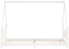 Estrutura de cama infantil 90x200 cm pinho maciço branco