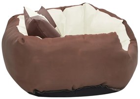 Almofadão p/ cães reversível lavável 65x50x20 cm castanho/creme