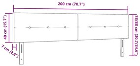 Cabeceira Tufted Cinza Escuro 200 cm Tecido