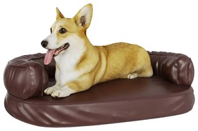 Cama p/ cães espuma ergonómico 75x53 cm couro artific. castanho