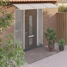 vidaXL Toldo de porta cinzento 300x100 cm policarbonato