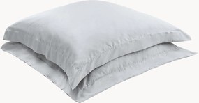 Fronhas de almofada em cetim de algodão Pearl Grey, conjunto de 2