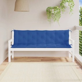 Almofadões banco jardim 2 pcs 180x50x7cm tecido oxford azul