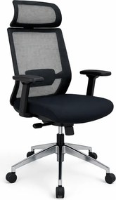 Cadeira de Escritório Executiva Argel Preta Ergonómica com Encosto em Rede