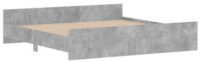 Estrutura cama c/ cabeceira e apoio pés 180x200cm cinza cimento