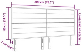 Cabeceira Design Linhas Cinza Escuro 200 cm Tecido