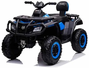 Moto 4 elétrica para crianças de 24 volts, 4x4 pneus de borracha, banco em pele Azul
