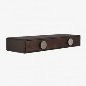 Consola De Entrada De Parede 100x30 Cm Em Madeira De Manga E Aço Inoxidável Melisand Madeira De Cabo Escuro - Sklum