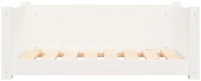 Cama para cães 75,5x55,5x28 cm madeira de pinho maciça branco
